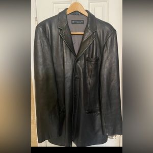 Black, leather blazer